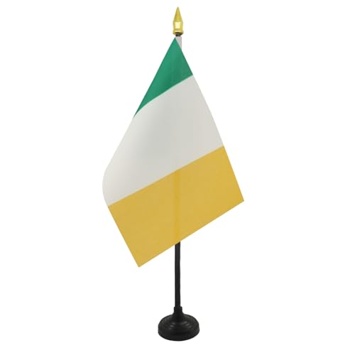 AZ FLAG - Tischflagge Irland - 15x10 cm Goldene Splitze - Irische Tischfahne 10 x 15 Cm - Flaggen