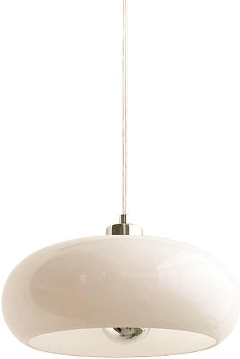 Lustre suspension verre blanc nordique réglable pour salle à manger