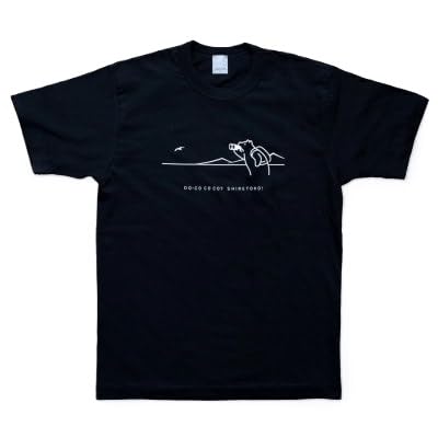 「知床トコさん」×久米繊維 コットンTシャツ 双眼鏡柄/黒 XLサイズ 半袖