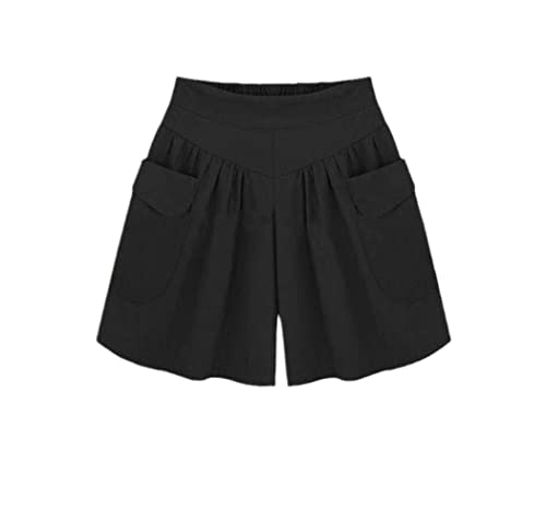 Short d'été décontracté pour femme à poches larges confort noir