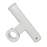 Fishmaster Adjustable T-Top Rod Holder - Powder Coated White - Marine Grade Aluminum, Rail Mount,...