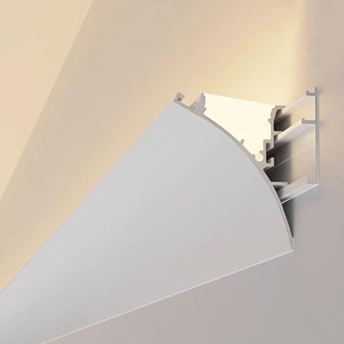 LED Wall Indirect Lighting Channel - 6m Aluminum Trim Profile for Home Decor, Skirting Board Covers & LED Diffuser - Modern Lighting Solutions for Stylish Interiors