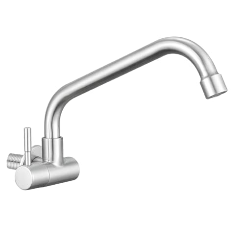 Wall Mount Tap Cold only,G1/2inch Cold Kitchen Utility Sink Tap SUS304 Stainless Commercial Taps Laundry Sink Taps Brushed Nickel