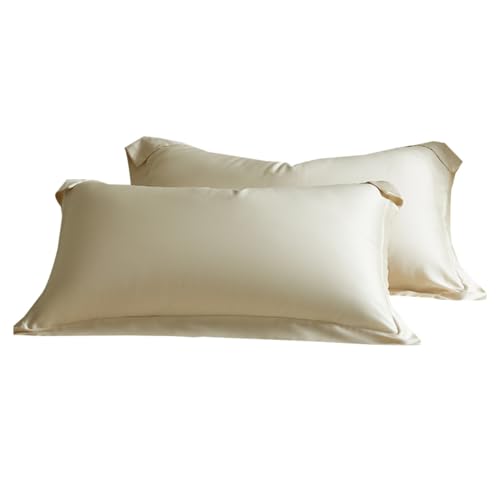 Funda, Funda De Almohada Satén, 2 Fundas De Almohadas Saten Pelo Suaves, Fundas con Cierre De sobre, Protege Cabello Y Piel, Antiácaros (D,48x74cm (Paquete de 2))