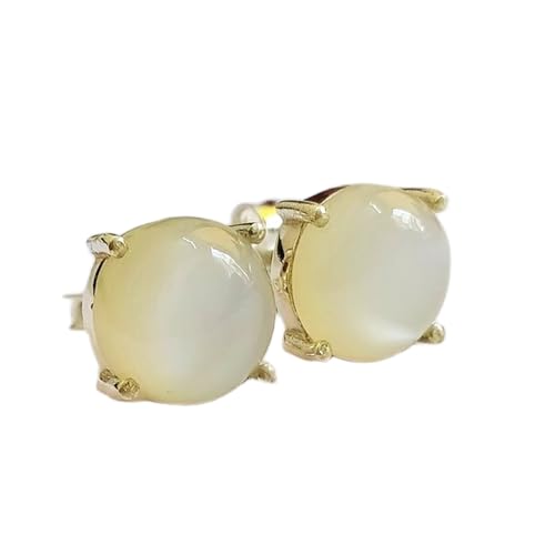 Boucles d'oreilles pierre de lune blanche d'exception en argent 925