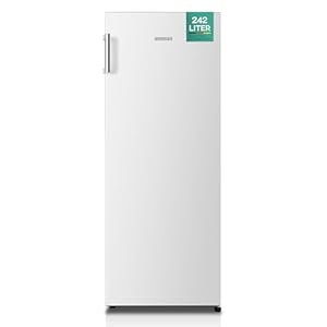 Heinrich´s Vrijstaande koelkast, 242 liter, volledige koelkast, ledverlichting, staande koelkast met 5 glazen planken + 1 groentevak + 4 deurplanken, deuraanslag verwisselbaar, stil 40 dB, 7