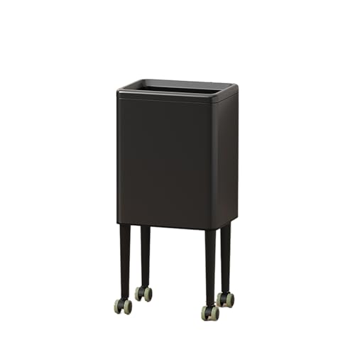 Caneca de basura rectangular con ruedas y patas, 8 L