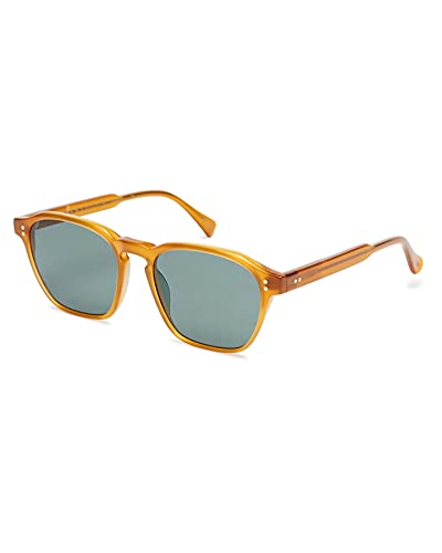 RAEN Ð Aren Ð Mens Retro Square Sunglasses UV Protection - Honey/Green Polarized Lens (Size 53 MM)