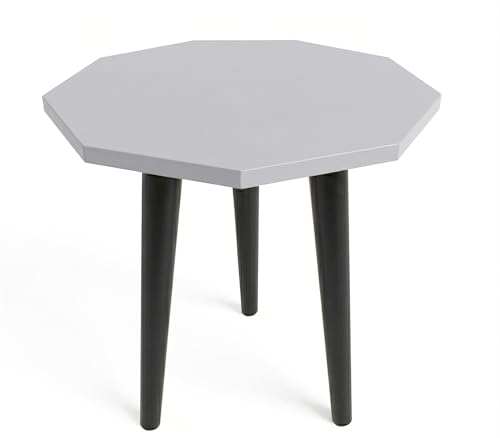 Image of UHUD CRAFTS Multipurpose Wooden Foldable Side Table /End Table /Plant Stand /Stool for Living Room & Bedroom | Kids Play Furniture Table - Grey