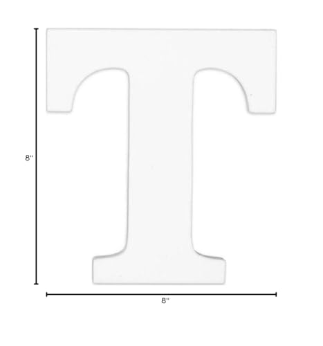 8-Inch Wall Hanging Wood Letter T White image 3