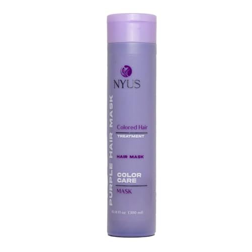 NYUS Purple Hair Mask for Colored Hair - 10.14 fl oz - Dual-Use as Conditioner or Mask, Argan Oil, Vitamin E, Antioxidant-Rich, Color Protection - Sulfate-Free, Paraben-Free - Cruelty-Free