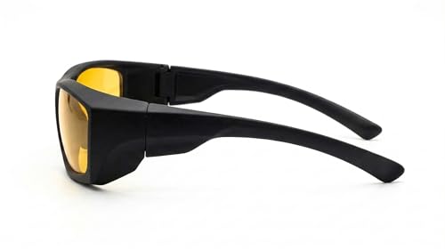 Image of THUNDERSTORM Safety Goggles Polycarbonate Anti-Fog Lens Anti-Scratch UV Protection Black Eye Glasses Multipurpose Use Industrial, Bike Riding, Cycling, Car Driving for Men & Women (Yellow)