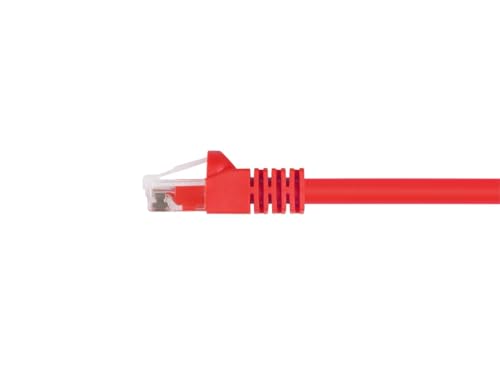 Image of Monoprice Cat6 3ft Red Crossover Patch Cable UTP 24AWG 550MHz Pure Bare Copper Snagless RJ45 Fullboot Series Ethernet Cable