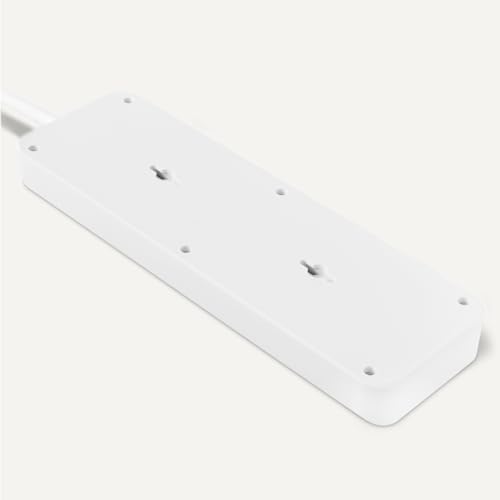 Image of Amazon Basics 12-Outlet Surge Protector Power Strip, 4000 Joules, 8ft Extension Cord, Rectangle, for Home, Office, Gaming Room, White