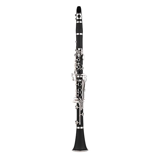summina Clarinet ABS 17 Keys BB Flat Soprano Binocular Clarinet with Cleaning Cloth Gloves 10 Sheets for Screwdriver Reed Case Woodwind Instrument - Image 2