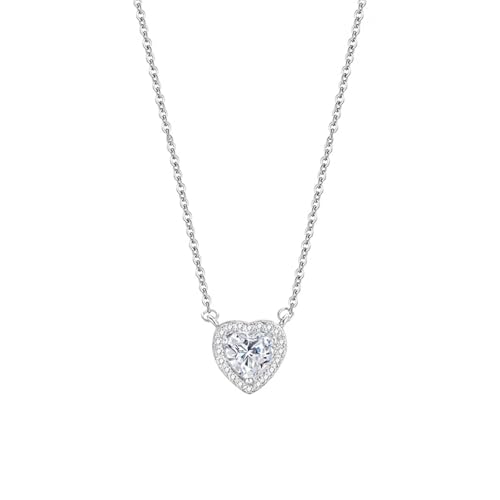 14K Gold 1ct Diamond Pendant Necklace,Heart Necklaces for Women in D-color VVS1, Birthday Gift for Wife