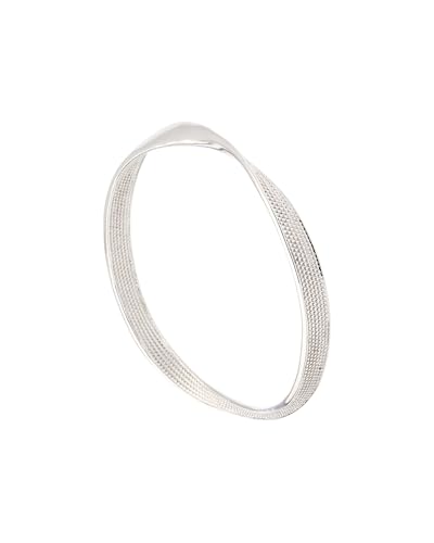 Karen Millen Textured Twist Narrow Bangle Bracelet for Women (Silver) Karen Millen Textured Twist Narrow Bangle Bracelet for Women (Silver)