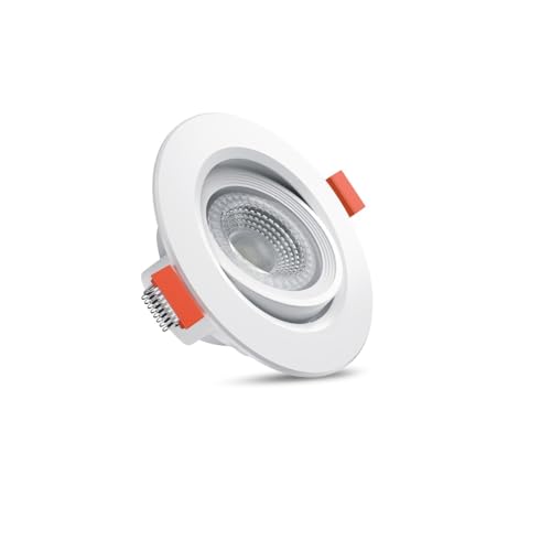Goldmedal G-Spin 6W LED Round Spot Light - Warm White (3000K) | Pack of 1 | Recessed Downlight for False Ceiling | Cut-Out: ø70mm | Beam Angle: 70° | 70 Lumens per Watt | Dimension: Ø95X42mm (B0CMZK5MXB) Amazon Price History, Amazon Price Tracker