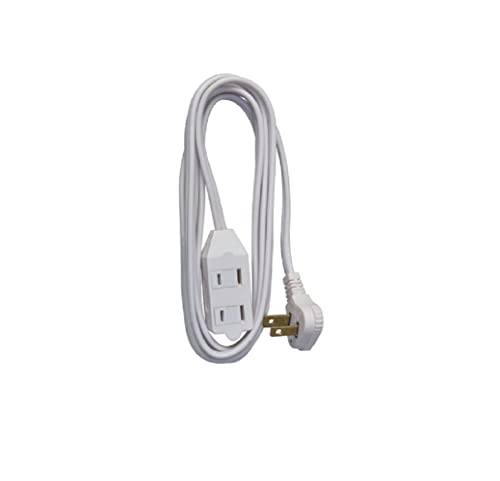 Master Electrician 09417ME 7-Feet Vinyl Low Profile Cube Tap Extension Cord, White