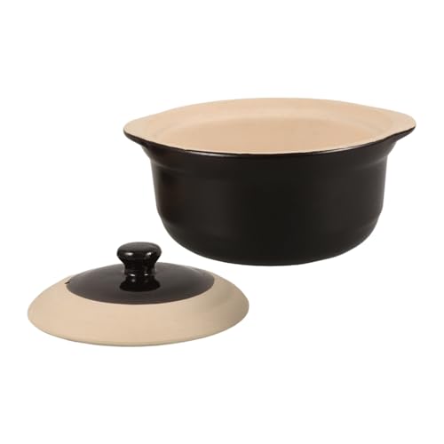 Cabilock Cazuela De Barro Sin Esmaltar Para Cocina Cazuela De Barro Para Cocinar Sopas y Guisos Estufa Utensilios De Cocina Resistentes Altas Temperaturas y Anti-seco
