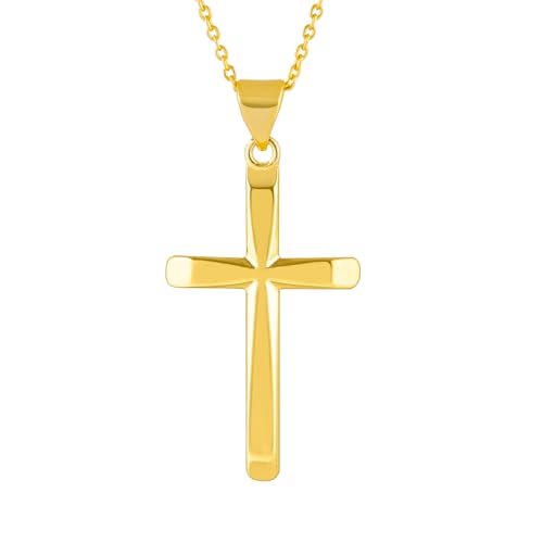 Gold Cross Necklace for Women 14k Gold Cross Necklaces for Women Classic Cross Pendent Necklace Gold Jewelry Baptism Faith Gifts for Mom