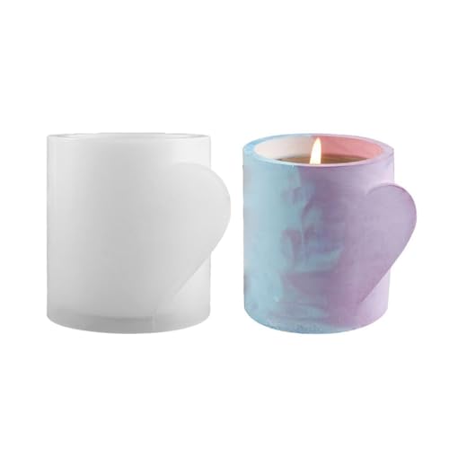 Moldes Silicone Para Formato Cilindro E Coração Kit Fabricação Resina Durável Para Concreto E Resina