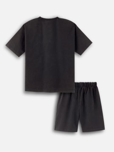 Image of Nap Chief Kids Cotton Garfield Print Co-Ord Set for Boys & Girls | Half Sleeve T-Shirt & Shorts Set | Soft Casual Summer Wear