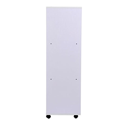 HOMCOM Stand Appendiabiti da Terra con Ruote, Guardaroba con 3 Ripiani e Barra Appendiabiti in Legno, 80x40x128 cm