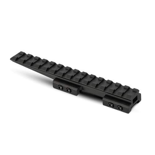 Monstrum Shrapnel Offset Picatinny Riser Mount with Recoil Stop Base | 14 Slot 5 inch | Low Profile