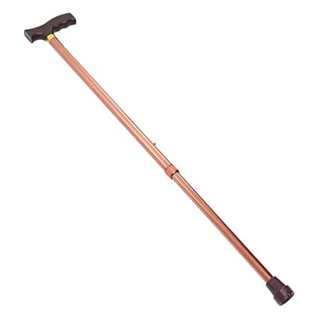 Image of MCP Healthcare Premium Brown Walking Stick Old Man Stick Adjustable & Non-Skid Base Singl Leg Walking Stick Cane