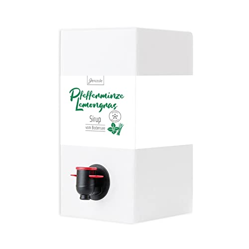 Sciroppo di menta piperita biologica da 3 l – gustoso citronella, menta piperita, sciroppo dal mare del suolo – per le giornate calde per godersi il freddo