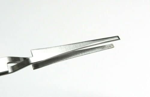 Tweezers Blunt Tip Cross Lock Self Closing Reverse Action Soldering 6-1/2" S.S. By JTS