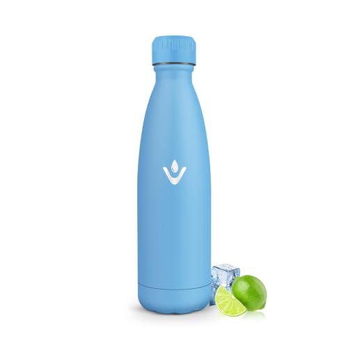 Trinkflasche Edelstahl 500ML - Thermosflasche, BPA-Frei, Wasserflasche Sport - Auslaufsicher Wasserflasche,Trinkflasche Kohlensäure Geeignet, Thermoskanne für Camping, Bergsteigen, Outdoor