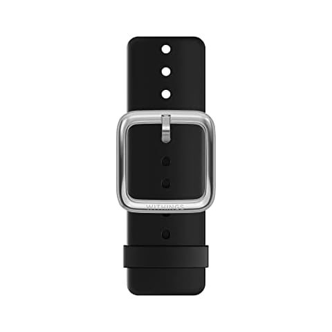 Withings Premium Sport Fluoroelastomer Wristband for Steel HR, Steel HR Sport, Move ECG, Move, Steel, and ScanWatch, Black, 18mm Cover