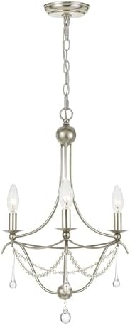 Crystorama Metro 3 Light Antique Silver Mini Chandelier