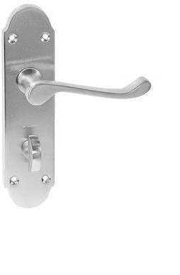 Golden Grace Epsom Scroll Bathroom Door Handle, Satin Chrome 170x40mm