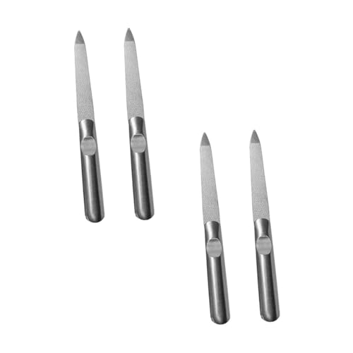 Mipcase 4個丈夫なステンレス製ネイルファイル 爪やすり カット アジテート用 マニキュア アートツール コンパクト設計で持ち運び便利 自宅 旅行 オフィス使用