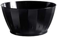 Party Essentials Deluxe/Elegance Quality Plastic 6-Ounce Fruit/Nut/Dessert Bowls, Black, 20 Count