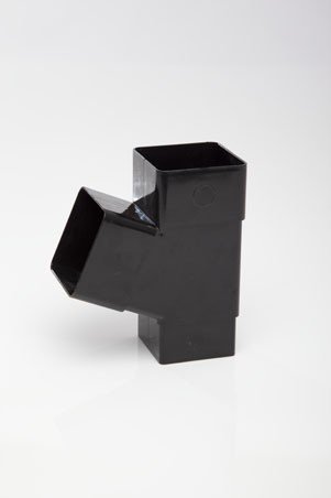 POLYPIPE RS229 Black 112.5 Degree Branch for 65mm Square downpipe System
