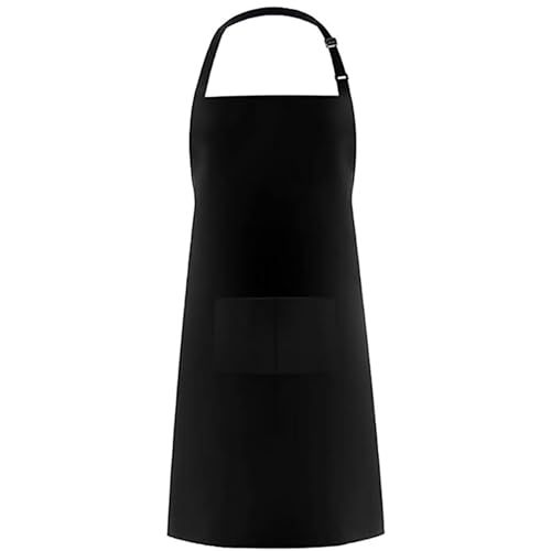 haoyuan Chef Apron Black Apron with 2 Pockets Unisex Adjustable Apron Anti-Fouling Aprons for Men Women Professional Kitchen Apron for Kitchen Gardening Restaurant Barbecue Coffee