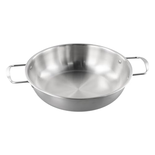 Tidevib Olla plateada de acero inoxidable para fideos de 24 cm para sopa coreana y cocina diaria
