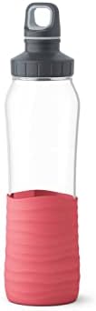 Emsa N31004 Drink2Go szklana butelka na napoje | pojemność: 0,7 litra | zamknięcie śrubowe | koralowa czerwień