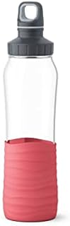 Emsa N31004 Drink2Go szklana butelka na napoje | pojemność: 0,7 litra | zamknięcie śrubowe | koralowa czerwień