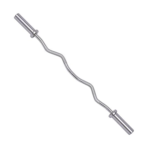 Everyday Essentials Olympic Super Curl Barbell Curl Bar, 48 inch (350 lb Weight Capacity), Silver (CB4S)
