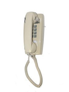 Cortelco 255409 Vba 20m Traditional Mini Wall Phone Volume Ivory Tone Dial Single Gong Ringer