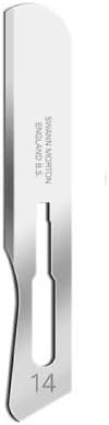 Genuine Swann Morton Non-Sterile Blue Box Scalpel Blades CE # 6, 9, 10, 11, 12, 12d, 13, 14, 15, 15A, 15C, 15T, D/15, 16, 18, 19, 20, 21, 22, 22A, 23, 25, 25A, 27 (No.14)