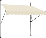 Manual Retractable Awning – 78” Non-Screw Outdoor Sun Shade 57' max roll-Out – Adjustable Pergola Shade Cover with UV Protection – 100% Polyester Made Outdoor Canopy – Ideal for Any Window or Door
