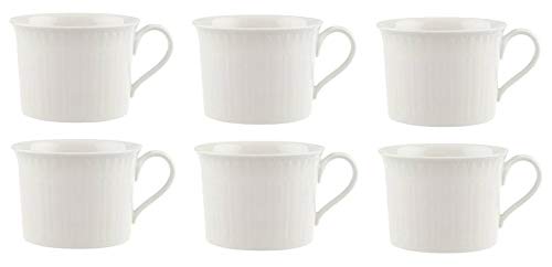 Villeroy & Boch CELLINI Frühstücksobertasse Becher 350ml 6er Set weiß Porzellan