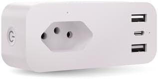 Tomada Inteligente Wi-Fi 10A Velds, 2 Portas USB, 1 Porta USB-C, ...