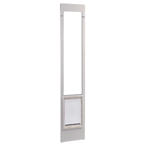 Ideal Pet Products Aluminum Pet Patio Door, Adjustable Height 77-5/8" to 80-3/8", 15" x 20" Flap Size, White